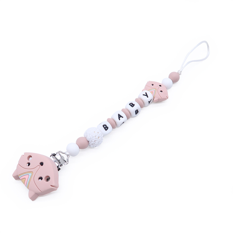 pacifier clips silicone teething beads