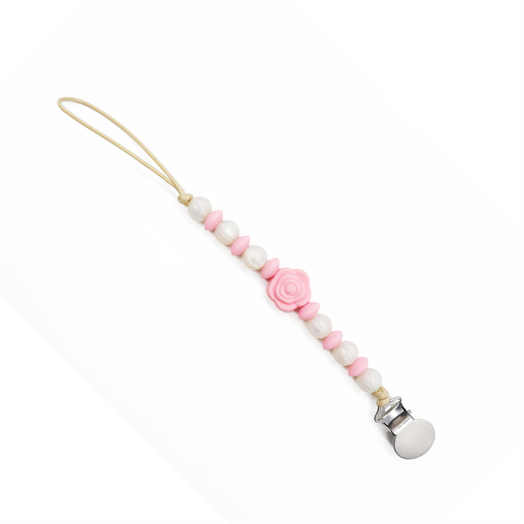 silicone beads pacifier clip