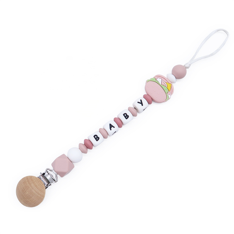 silicone teething beads dummy clip