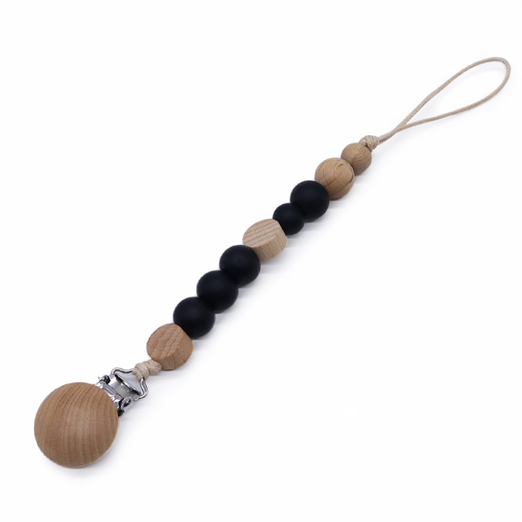 silicone teething beads pacifier clip